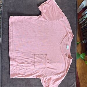 Garage Dusty Rose Short Sleeve Tee Casual Crew Neck